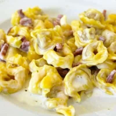 Tortellini with cream and ham sauce recipe, how to make Bolognese tortellini
