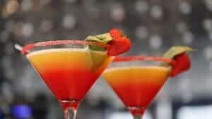 Vibrant Tequila Sunrise cocktail with a nostalgic 80s twist