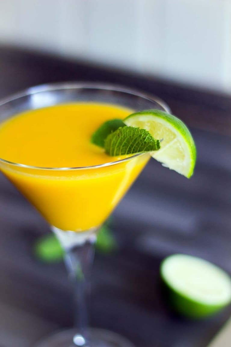 Cocktail with mango rum and crème de menthe new rum drink recipe