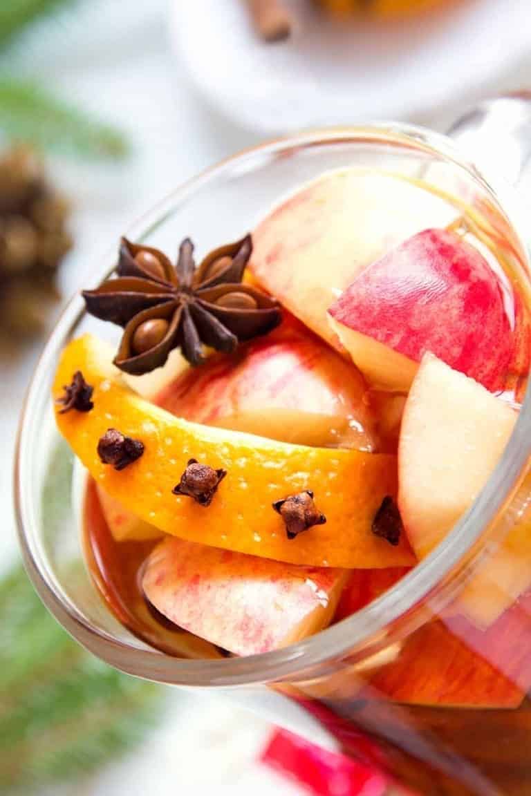 Alcoholic mulled wine with rum for colds flu, winter cocktail recipe with wine