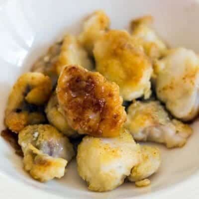 Bocconcini di rana pescatrice con rum zenzero e curcuma, secondo piatto di pesce