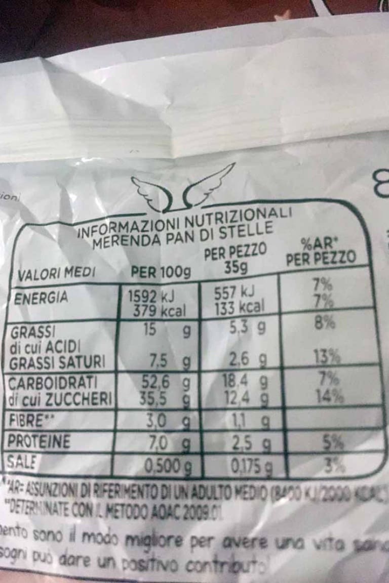 Valori nutrizionali e ingredienti Pan di Stelle La Merenda Mulino Bianco