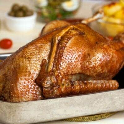 Baked goose with salami paste. Recipes for Easter lunch