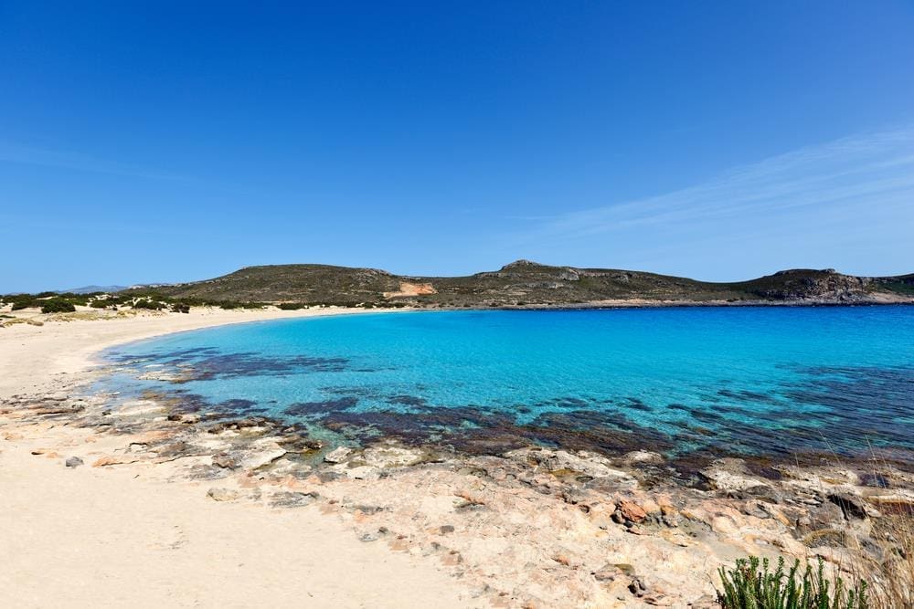 The island of Elafonissos (called Cervi in Italian) is in the middle of the Peloponnese and Kithiro (called Cerigo in Italian), and it has some of the most beautiful beaches in Greece, like the wonderful Simos beach