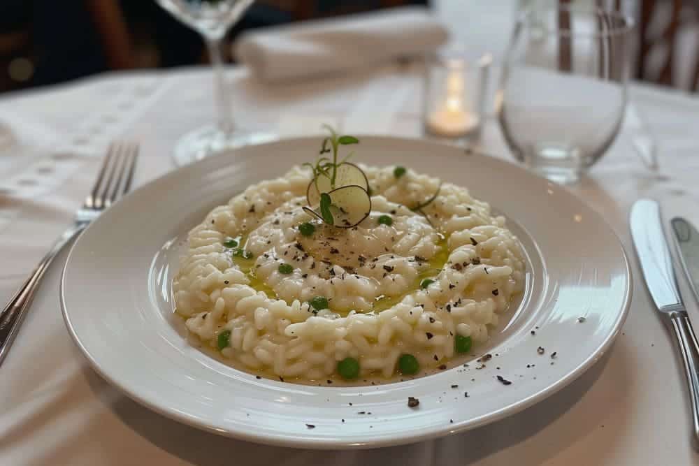 Risotto Cacio e Pepe e Piselli: la ricetta gourmet che Carlo Cracco neanche se la sogna