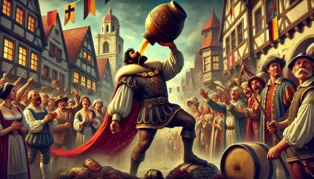 Il borgomastro Georg Nusch accettò la sfida e, con grande abilità, riuscì nell'impresa, salvando così Rothenburg dalla distruzione.
Sebbene questa storia sia profondamente radicata nella cultura locale e celebrata annualmente durante il festival del "Der Meistertrunk"