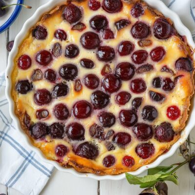 Clafoutis alle ciliegie ricetta facile e veloce per fare dolce spettacolare
