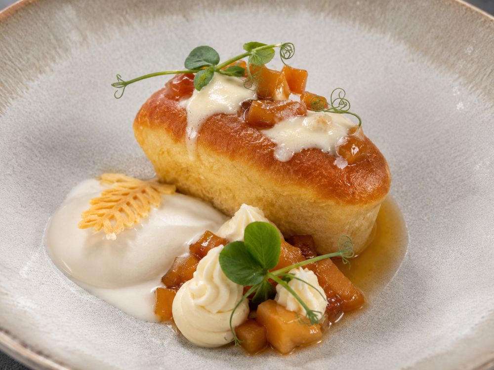 Moosbeernocken with vanilla ice cream