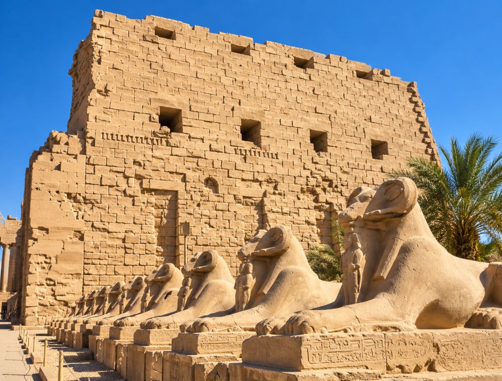 The ceremonial route between Karnak and Luxor stretched for approximately 2.7 kilometres.